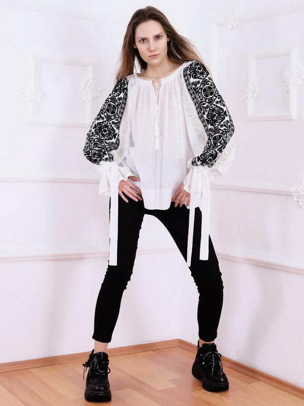 Infinity Blouse - White-Colored Fabric