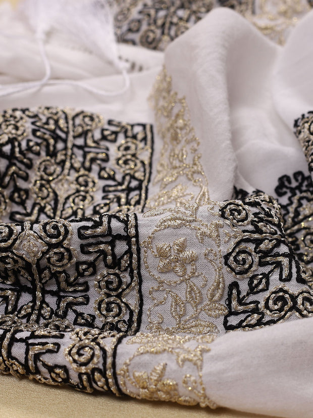 Royal Blouse - White-Colored Fabric-FLORII-