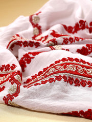 Sibiu Blouse - Ecru-Colored Fabric-FLORII-XS-Milano Red-Golden-Thread