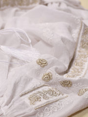 Sibiu Blouse - White-Colored Fabric-FLORII-XS-White-Golden-Thread