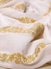 Sibiu Blouse - White-Colored Fabric-FLORII-XS-Mustard-Yellow-Golden-Thread